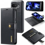 DG.MING 2-i-1 plånboksfodral Google Pixel 9a i svart läder med avtagbart magnetiskt skal