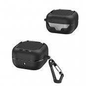 Carbon case till Samsung Galaxy Buds 4 Pro svart skyddsskal med karbinhake