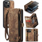 CaseMe Multi-Slot 2 i 1 Plånboksfodral iPhone 13 Brun