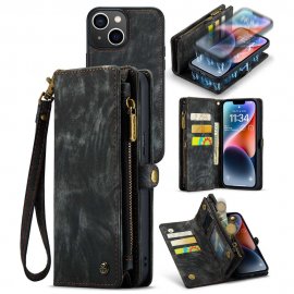 Köp CaseMe Multi-Slot 2 i 1 Plånboksfodral iPhone 14 Plus Grå Online