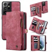 CaseMe Plånboksfodral Multi-Slot Samsung Galaxy S21 Ultra Röd - Techhuset.se