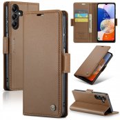 Köp CaseMe Slim Plånboksfodral RFID-skydd Samsung Galaxy A14 Brun Online