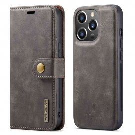 Köp DG.MING 2-in-1 Magnet Wallet iPhone 14 Pro Max Brown Online