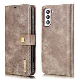 DG.MING 2-in-1 Magnet Wallet Samsung Galaxy S21 Plus Brown - Techhuset.se