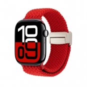 Elastiskt vävt nylonarmband röd Apple Watch Ultra 49mm – sportigt och slitstarkt