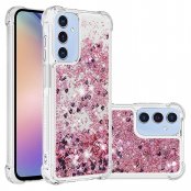 Samsungs Galaxy A17 skal med roséguldglitter i flytande design och TPU-material