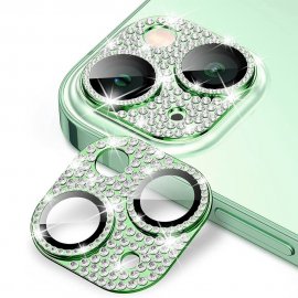 Köp Hat Prince Glitter Kameraskydd Aluminium iPhone 15/iPhone 15 Plus Grön Online