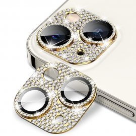 Köp Hat Prince Glitter Kameraskydd Aluminium iPhone 15/iPhone 15 Plus Guld Online