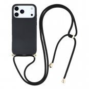 iPhone 17 Pro Max skal med svart halsband – praktisk handsfree-design