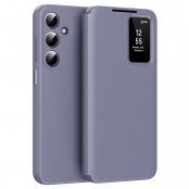 Smart View läderfodral för Samsung Galaxy A17 i lila – fram- och baksida