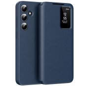 Blått Smart View läderfodral till Samsung Galaxy A56 – stilrent skydd
