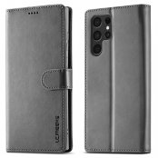 LC.IMEEKE Plånboksfodral Samsung Galaxy S22 Ultra Grå - Techhuset.se