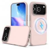 Rosa MagSafe-silikonskal till iPhone 17 Pro Max med modern design