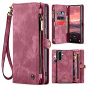 Rött CaseMe plånboksfodral till Samsung Galaxy A17 med handledsrem