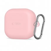 Tech-Protect silikonskal till Samsung Galaxy Buds 4 rosa med karbinhake