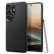 Spigen Samsung Galaxy S26 Ultra Case Liquid Air Black monterat på telefon fram och bak