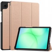 Samsung Galaxy Tab A11 fodral i roséguld – framsida och uppställt som stativ