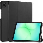 Tri-fold fodral svart Samsung Galaxy Tab A11 – stängd och öppen vy