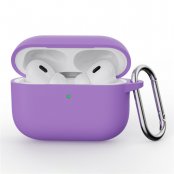 Lila silikonskal med karbinhake för Apple AirPods Pro 3 – stilrent och skyddande