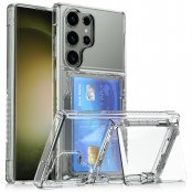 Transparent skal med kortfack till Samsung Galaxy S26 Ultra – fram- och baksida
