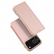 Rosa Dux Ducis Skin Pro Series fodral för iPhone 17 Pro Max – elegant design med kortfack och magnetiskt lock för säkert skydd.