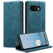 CaseMe Slim plånboksfodral i blå färg till Google Pixel 10a – fram- och baksida