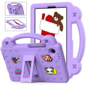 Stöttåligt lila EVA-skal med kickstand till Samsung Galaxy Tab A11 – framsida och baksida