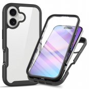 Heltäckande svart skal med inbyggt skärmskydd för iPhone 17