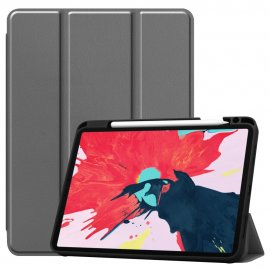 Fodral Tri-Fold iPad Pro 11 2018/2020 Med Pencil-hållare Grå - Techhuset.se