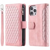 Köp iPhone 14 Pro Plånboksväska Vadderad Rosa Online
