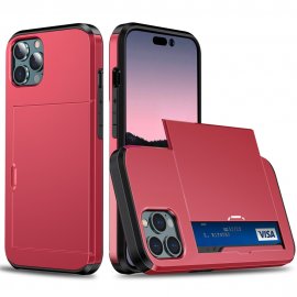 Köp iPhone 15 Pro Skal Med Kortfack Röd Online