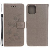 Läderfodral Fjärilar iPhone 13 Pro Grå - Techhuset.se