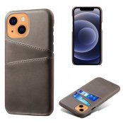 Läderskal Med Kortfack iPhone 13 Grå - Techhuset.se