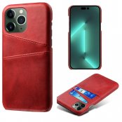 Köp Läderskal Med Kortfack iPhone 14 Pro Röd Online