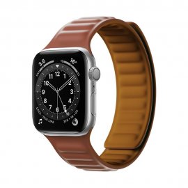 Köp Magnetiskt Silikonarmband Apple Watch 45mm Series 9 Brun Online