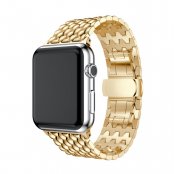 Metallarmband i Fjärilspänne Apple Watch Series 11 42mm Guld