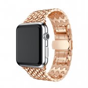 Metallarmband i Fjärilspänne Apple Watch Series 11 46mm Roséguld