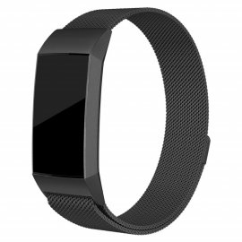 Techhuset Milanese Loop Armband Fitbit Charge 3/4 Svart Bild 1