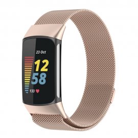 Milanese Loop Armband Fitbit Charge 5 Champagneguld - Techhuset.se