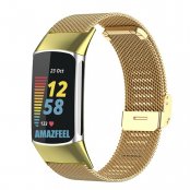 Köp Milanese Mesh Bracelet Fitbit Charge 5 Guld Online