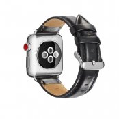Köp Premium Leather Band Apple Watch 45mm Series 9 Black Online