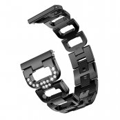 Rhinestone Metallarmband till Garmin Vivoactive 3 Svart