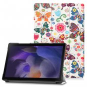 Samsung Galaxy Tab A8 10.5 Fodral Tri-fold Fjärilar Vit - Techhuset.se