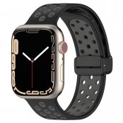 Silikonarmband Sport Apple Watch Series 11 46mm Svart/Grå