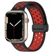 Köp Silikonarmband Sport Apple Watch 45mm Series 9 Svart/Röd Online