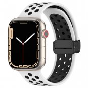 Köp Silikonarmband Sport Apple Watch 45mm Series 9 Vit/Svart Online