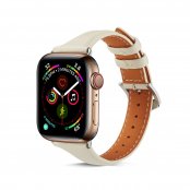 Köp Smalt Läderarmband Apple Watch Ultra 3 49mm Vit Online