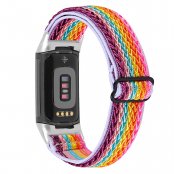 Köp Vävd Nylonarmband Fitbit Charge 5 Regnbåge Online