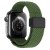 Apple Watch 38/40/41mm elastiskt vävt nylonarmband grön visad från sidan