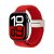Apple Watch med elastiskt vävt nylonarmband röd 38/40/41mm framifrån
